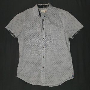 1901 Blue Short Sleeve Collared Button-up Shirt Men's S